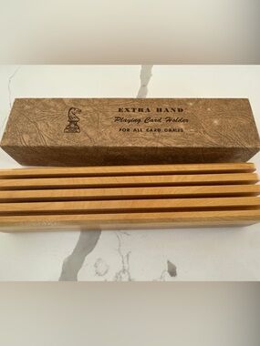 Extra Hand Playing Card Holder - Natural Wood